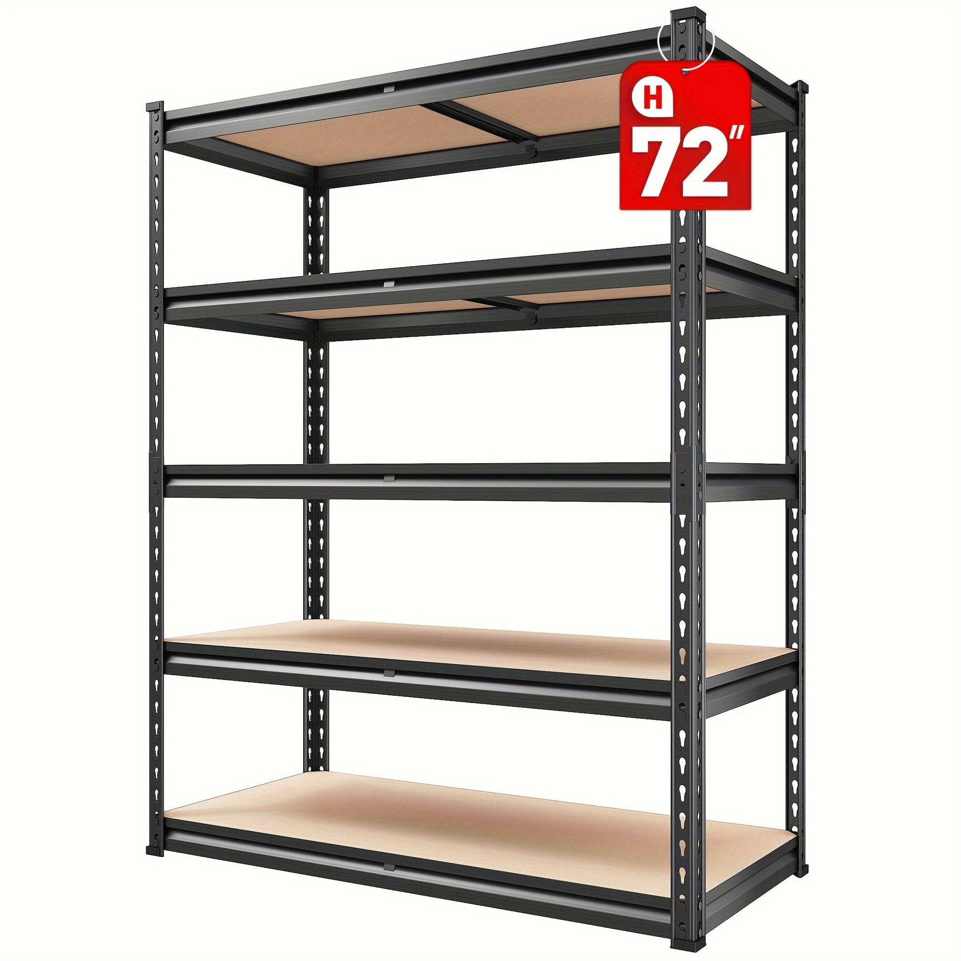 2000LBS Garage Shelving 72H Storage Shelves Heavy Duty Shelving 5 Tier Metal Shelves For Garage Shelves 355W X72H X 158D Adjustable Shelving Unit For Basement Pantry Utility Rack Shelf